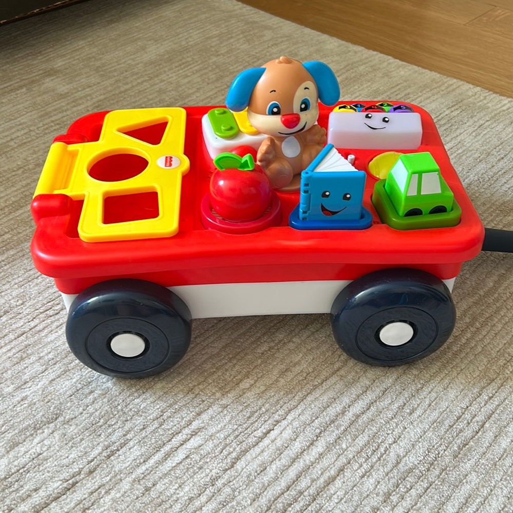 Baby & Toddler Toy, Pull & Play Learning Wagon With Smart Stages & 4 Pieces